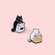 thumbnail image 3 of Cute Black White Cat-Enamel Fish Brooch of Cartoon Animals, 3 of 5