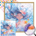 thumbnail image 1 of Diamante AB Parcial Diamante Serie Personajes Ocean Girl Wdftyju Resina 40 * 40 CM Tamaño Del Lienzo 45 * 45 Cm, 1 of 9