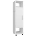 thumbnail image 2 of JERFIT White Wardrobe with Full-Length Mirror, Freestanding Storage Cabinet with 3 Shelves and Wheels for Bedroom, Engineered Wood Armoire Organizer, 2 of 8