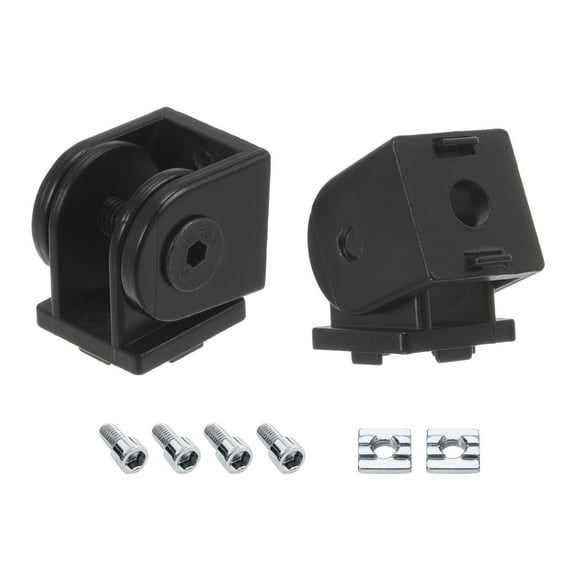 2Pcs Die-Cast Aluminum Pivot Joint with M6 Screw, Aperture 6mm, Black