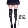 thumbnail image 3 of Voska Women's Halloween Print Thigh High Tube Socks Soft Stretchy Party Holiday Festival Decor B One Size, 3 of 6