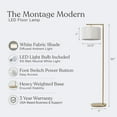 thumbnail image 3 of Brightech Montage Modern 60" LED Floor Lamp with Pleated White Shade, 3 of 5