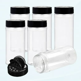 Dubble O 6 Pack of 8.4oz Clear Plastic Reusable Refillable Spice Jars with Labels Shaker Lids Walmart