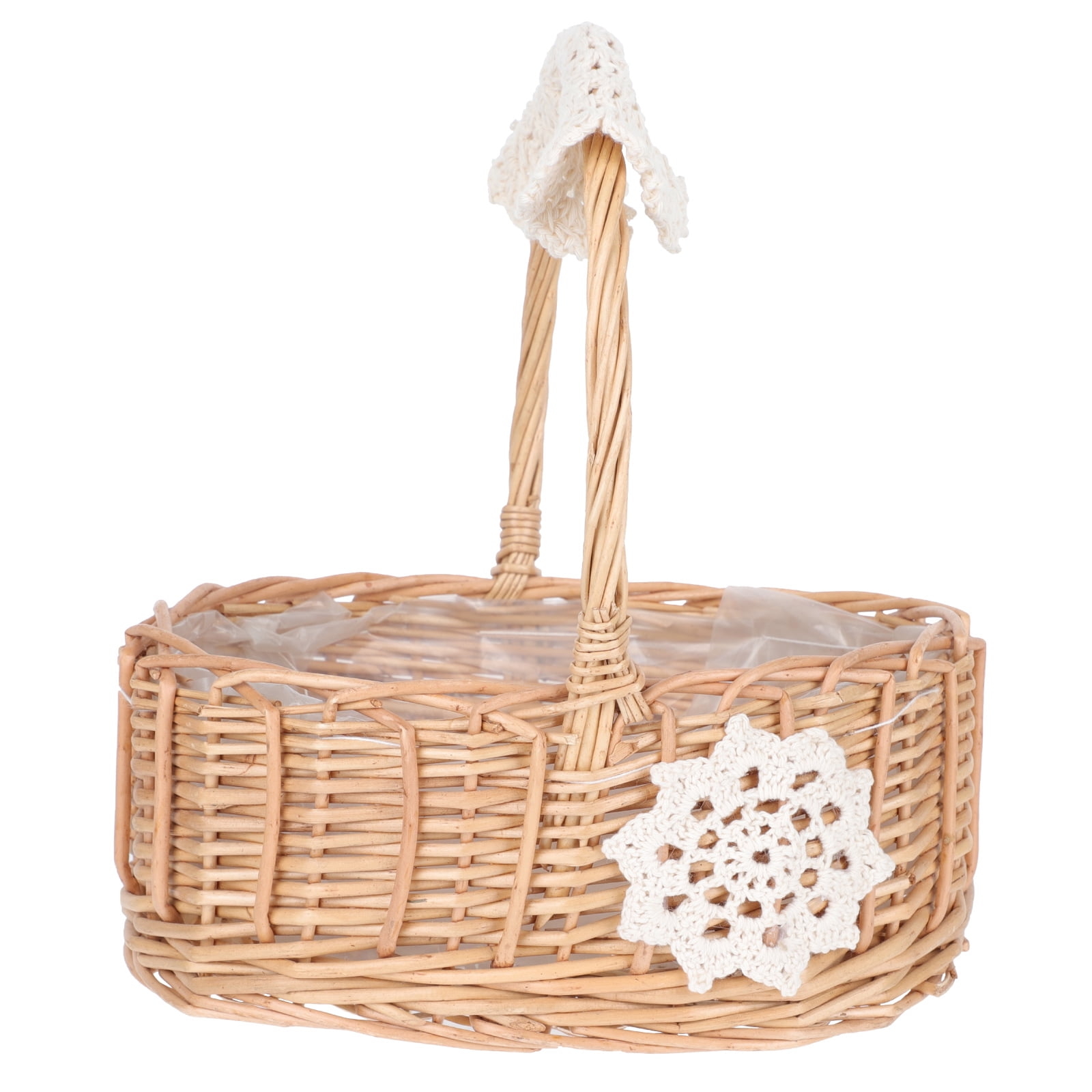 Frcolor Basket Rattan Storage Picnic Wicker Fruit Woven Camping Bread