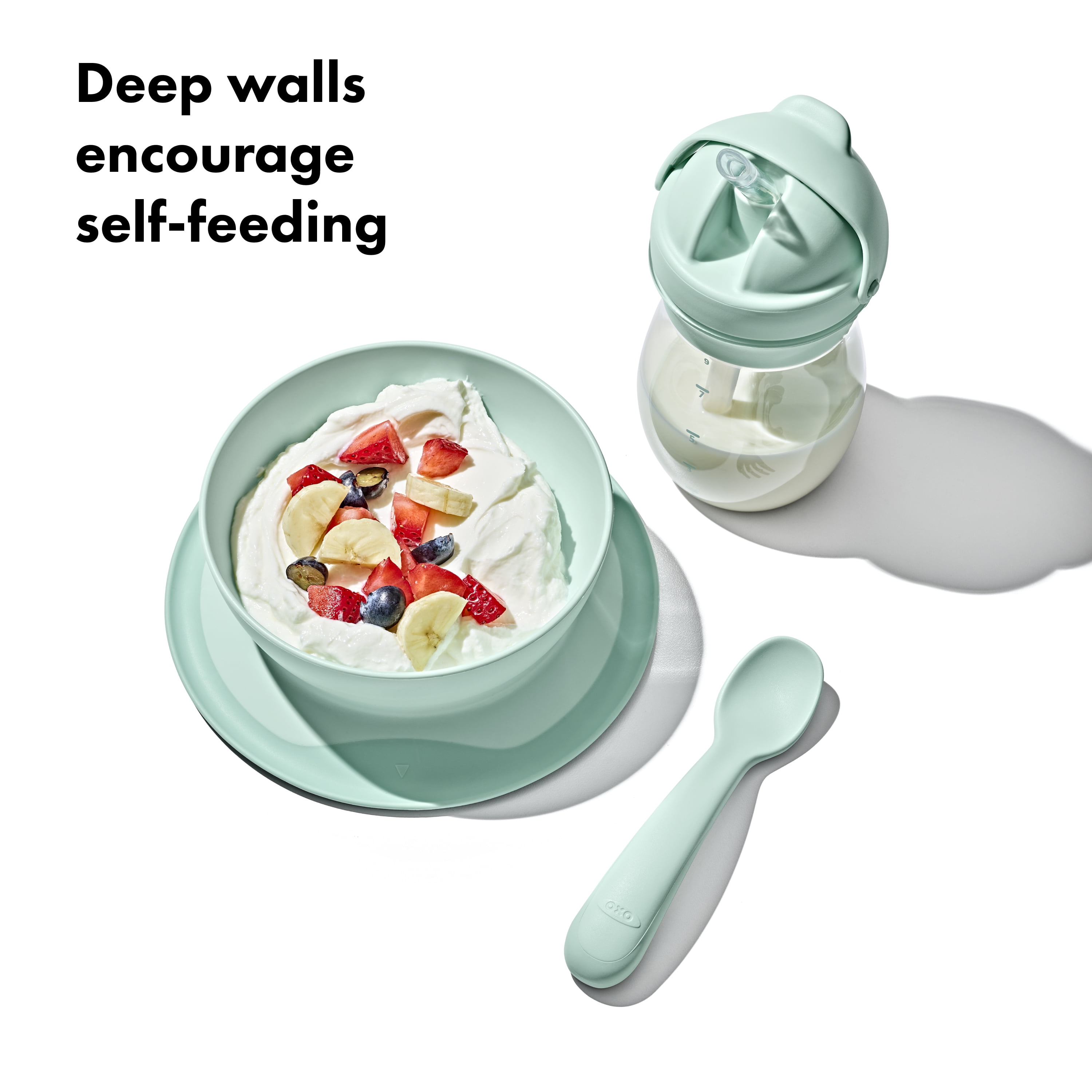 OXO Tot Baby and Toddler Stick and Stay Suction Bowl for 6+ Months - Opal