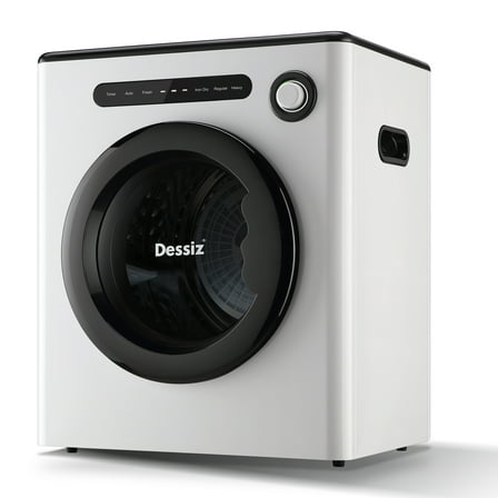 Dessiz 120V Portable Clothes Dryers 1000W Compact Dryer 1.7cu.ft Front Load Stainless Steel 12lbs Electric Dryers Machine with Exhaust pipe for Apartment,RVs,Dorms,Auto Stop and Easy Control