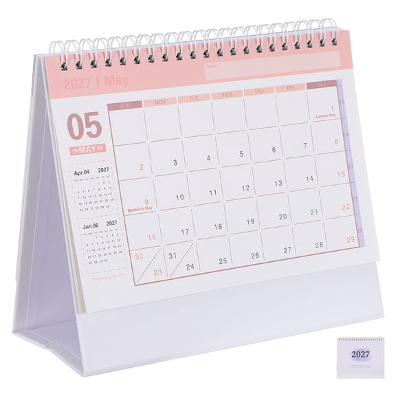 OFFIGAM Desk Calendar 2026-2027 18-month Standing Flip Desktop Planner