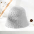 thumbnail image 3 of Bucket Hats Furry Women Men Plush Cap Warm Faux Fur Soft Fisherman Hat Adjustable Winter Spring, 3 of 6