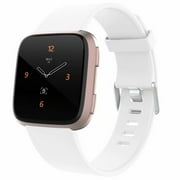 WASPO For Fitbit Versa 2 Band/Versa Band/Versa Lite/SE Smartwatch Weatproof Lightweight Soft Silicone Strap Flexible Wristband Adjustable Classic White for 5.5-6.7"Wrist