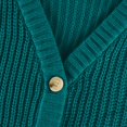 thumbnail image 6 of Fshiont Women's Chunky Knit Open Front Sweater Long Sleeve Button Loose Short Cardigan Outerwear Coats Turquoise XL, 6 of 8