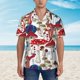 thumbnail image 2 of Balery Colorful Mushrooms (2) Camisas hawaianas de manga corta para hombre, camisas playeras de corte holgado, camisas de vacaciones con botones,3X-Large, 2 of 7