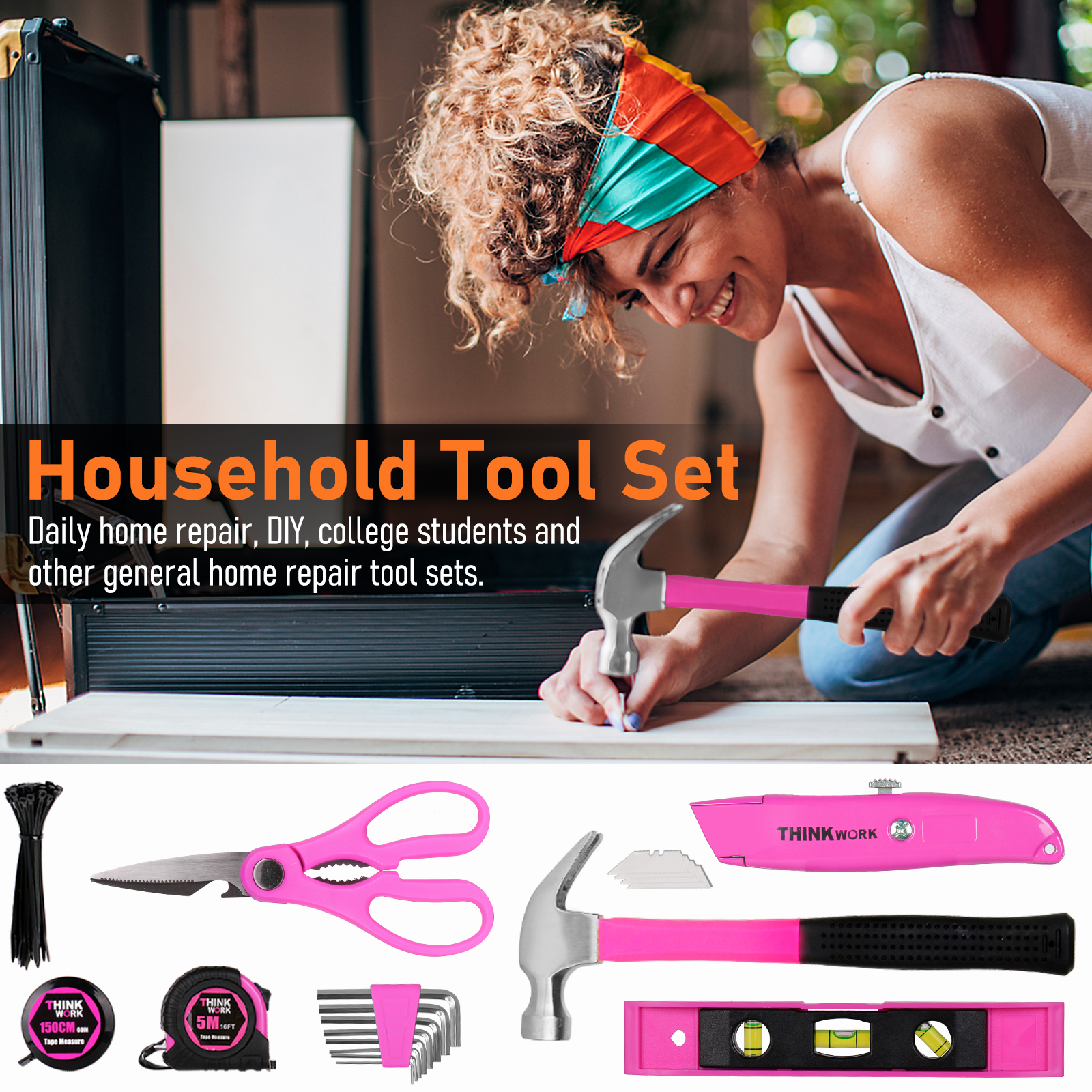 THINKWORK Pink 207-Piece Portable Tool Kit photo 5