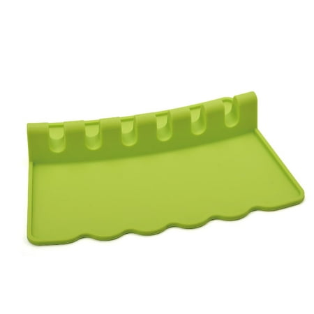 

Artoneday BPA Free Rest Holder Non-Toxic Silicone Spoon Rest Anti- for Slip Spoon Storage Mat Space-Saving Grill Rack for Home Kitchen Tableware Green