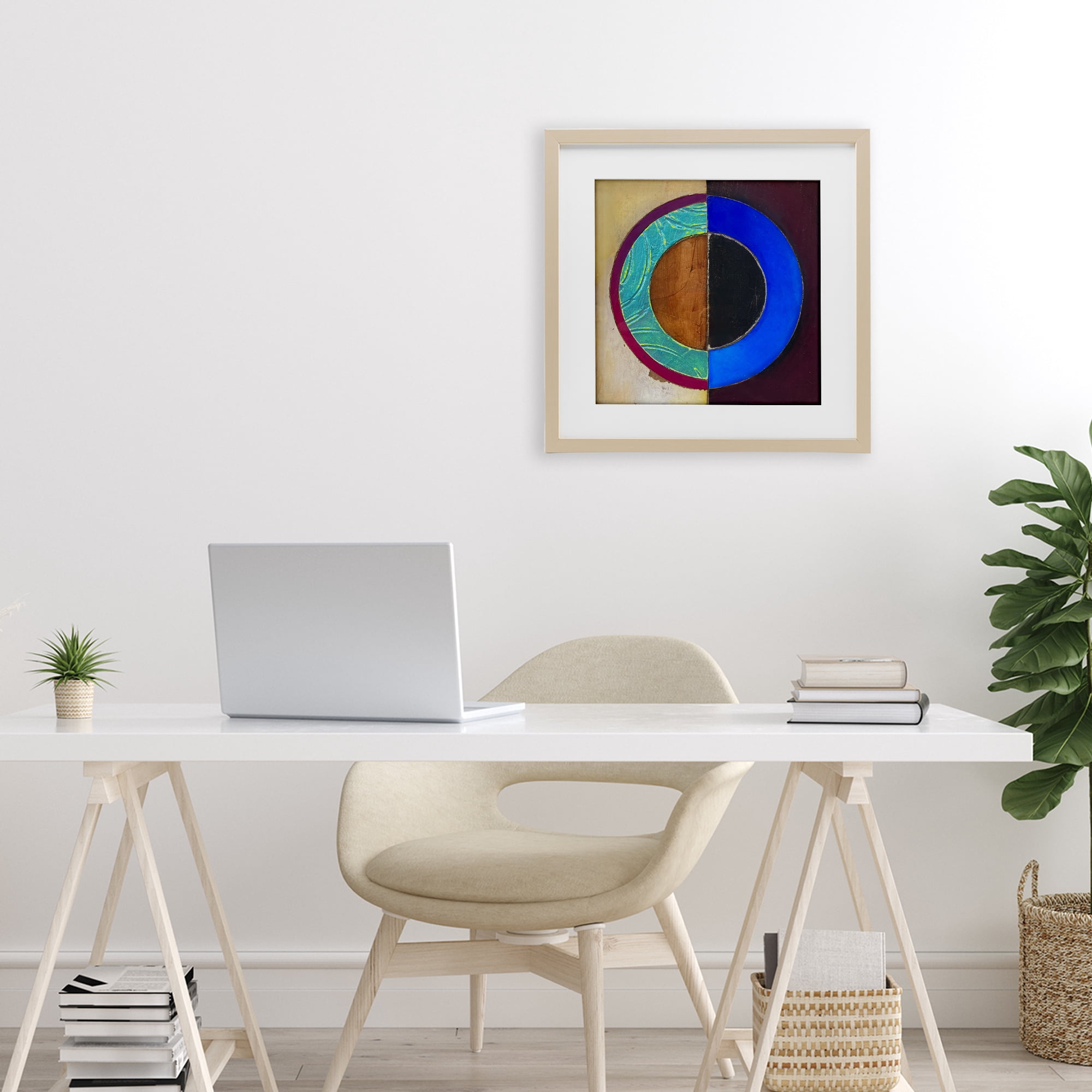 Stupell Industries Nautical Split Circle Birch Framed Print Under Glass, design by Matthew Finger