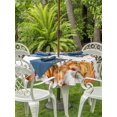 thumbnail image 2 of Outdoor Tablecloth with Umbrella Hole and Zipper, Orange Fall Pumpkins Round Table Cloth 54 Inch Waterproof Tablecloth, Thanksgiving Floral Maple Leaf Picnic Table Cover for Patio Camping, 2 of 7