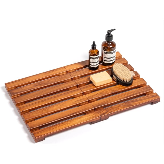 Teak Shower Mat - A premium non slip bathtub mat for bathtubs and showers, natural wooden bathroom floor mat. Different specifications to choose from