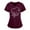 Wine, variant on Summer Plus Size Workout Tops Women Short Sleeve V-neck Tops Working Uniform Solid Color Pocket Blouse V Neck Tshirt Women on Clearance