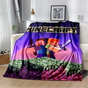 Soft and Warm M-Minecraft Blanket Featuring My World Sandbox Game Characters 3D Print Fleece Throw Blanket