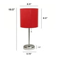 thumbnail image 3 of Creekwood Home Oslo 19.5" Contemporary Bedside USB Port Feature Standard Metal Table Desk Lamp in Brushed Steel with Red Drum Fabric Shade for Home Décor, Bedroom, End Table, Living Room, Dorm, Office, 3 of 6