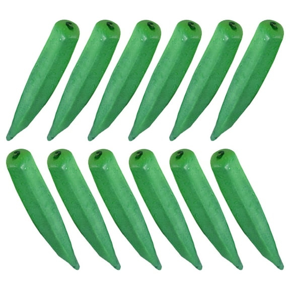 12pcs Artificial Okra Fake Foam Vegetables Models