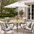 thumbnail image 2 of Round Outdoor Tablecloth with Umbrella Hole and Zipper, Palm Leaves Yellow Tablecloth with Elastic Waterproof, Summer Botanical Coastal Tropical Patio Table Covers for 31" - 35" Picnic Pool Tables, 2 of 9