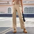 thumbnail image 2 of Audhol Cargo Pants for Women, Women High Waisted Cargo Pants Wide Leg Casual Pants 6 Pockets Trousers Womens Cargo Pants with Pockets Khaki L, 2 of 7