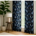 thumbnail image 4 of Vargottam Cotton Curtains for Windows - 3-in-1 Rod Pocket/Back Tab Short Window Drapes - Light Filtering Cotton Canvas Panels - Set of 2, 52"x63" - Tree Print (Blue), 4 of 8
