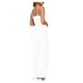 thumbnail image 4 of QATAINLAV Sequin Jumpsuits for Women Sleeveless Straps V Neck One Piece Pants High Rise Slim Fit Glitter Sparkle Overalls White S, 4 of 5