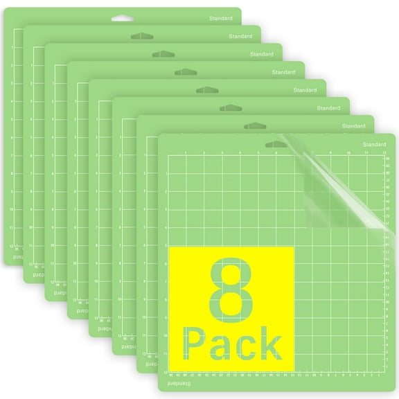 Gwybkq Cutting Mat for Cricut Explore One/Air/Air 2/Maker 8 Pack 12x12 Inch Standard Green Grip Adhesive Sticky Non-Slip Durable Mat Cut Mats Replacement Accessories RDD5