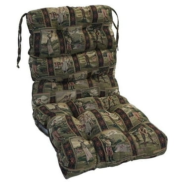 Blazing Needles 922X45BF-S1-ID-056 20 x 42 in. Tapestry Tufted Chair Cushion, Golfing Day Out