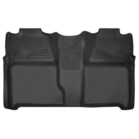 Husky Liners 19201 Weatherbeater Floor Mat Fits 2007-2014 Silverado/Sierra 1500/2500/3500 Crew Cab 2nd Row Liner 1pc Black