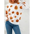 thumbnail image 2 of VISgogo Mujer Primavera Otoño Casual Pullover Manga Larga O Cuello Estampado De Calabaza Sudadera VISgogo moda, 2 of 9