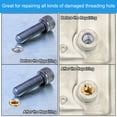 thumbnail image 6 of Uxcell 8 Pcs M8xM5x10mm Male to Female Brass Threaded Repair Insert Nut, Gold Tone, 6 of 7