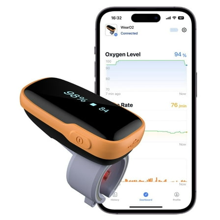 Vibeat WearO2 Sports Pulse Oximeter for Sports Continuous Tracking - Running/Cycling/Hiking