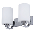 thumbnail image 2 of 2X Lámpara de pared con luz LED de vidrio moderna, accesorio de iluminación para decoración de dormitorio interior, doble sin interruptor blanco, 2 of 7