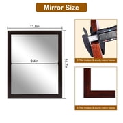 Moclever Wall Mount Mirror 11.8x15.7in Wood Like Frame Rectangle Modern Hanging Mirror for Bathroom Bedroom Living Room, Red