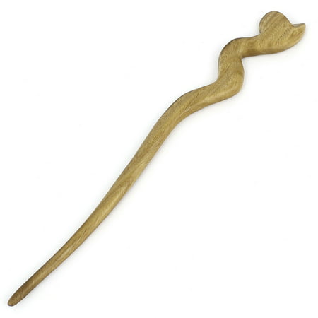 Unique Bargains Woman Hairstyle Twisted Carved Wood Hair Pin Hairstick
