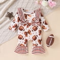 thumbnail image 2 of mgoYE Baby Girl Cowgirl Outfit Hat Boots Print Romper 3 6 12 18M Western Jumpsuit Long Sleeve Ruffle Romper, Infant Cowgirl Outfit, Fall Winter Clothes(Coffee,12-18 Months), 2 of 9