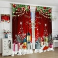 thumbnail image 4 of Christmas Curtains,Xmas Colorful Christmas String Light Balls Winter Snow Tree Pine Happy New Year Print Window Treatment for Holiday Living Room 42x84in,2 Panel Set, 4 of 7