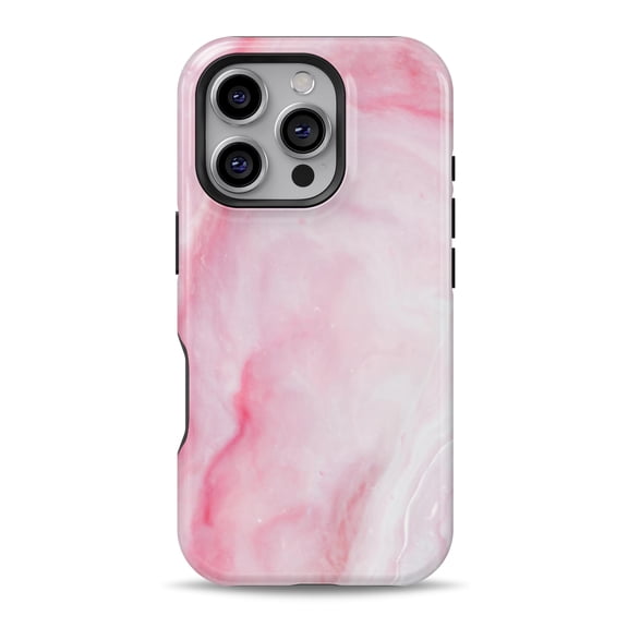 DesignSkinz Scratch-Resistant Hard Slim Case Compatible with iPhone 16 (Compatible with MagSafe) - Marbleized Pink Paradise V4