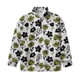 thumbnail image 4 of Uorisanigo Girls Oversized Sweatshirts Fall Clothes Long Sleeve Lapel Zipper Sweatshirt Loose Simple Flowers Print Quarter Zipper Pullover Jackets for Teen Girl School Athletic Tops, 4 of 7