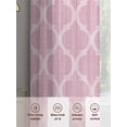 thumbnail image 6 of Pink Morocco Sheer Curtains 72 Inch Length 2 Panels for Living Room, Moroccan Boho Ethnic Abstract Grid Art Voile Kitchen Curtain Set, Luxury Privacy Drapes Window Treatment for Bedroom, 6 of 7