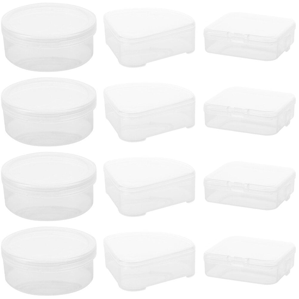12 pcs Round Powder Puff Boxes Rectangular Makeup Puff Holders Triangular Powder Puff Cases