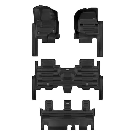 TuxMat - For Ford Expedition 8-Seater 2018-2024 Models - Custom Car Mats - Maximum Coverage, All Weather, Laser Measured - This Full Set Includes 1st, 2nd and 3rd Rows