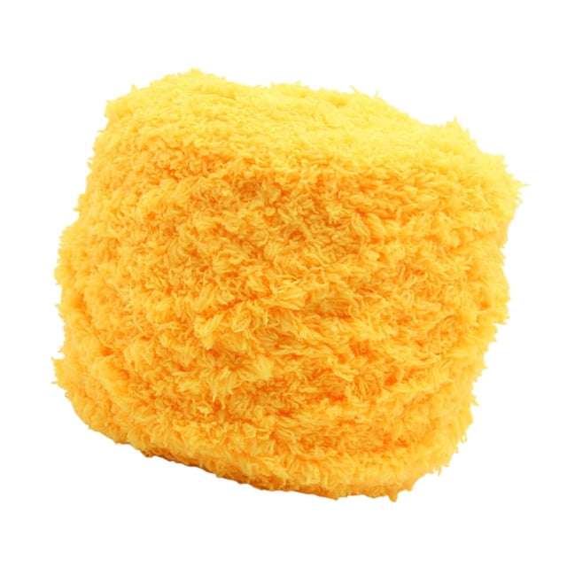 Hilo de terciopelo coral, hilo voluminoso para tejer a crochet y tejer, para gorros y bufandas de muñecas. Amarillo