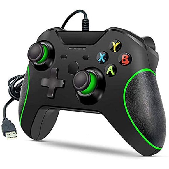 DAMAIE Xbox One Wired Controller, Wired Xbox One Gaming Controller USB Gamepad Joypad Controller with Dual-Vibration for Xbox One/S/X/PC with Windows 7/8/10 (Black)