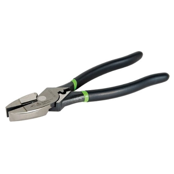 Greenlee 0151-09CD Side Cut Pliers With Crimper, High Leverage, Dipped Grip, 9"