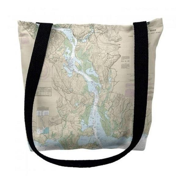 Connecticut River, CT Nautical Map Medium Tote Bag 16x16 - 16 inches x 16 inches