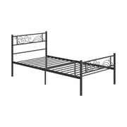 Yoneston Twin Size Metal Platform Bed Frame with Headboard Footboard for Boys Kids Adults, Black