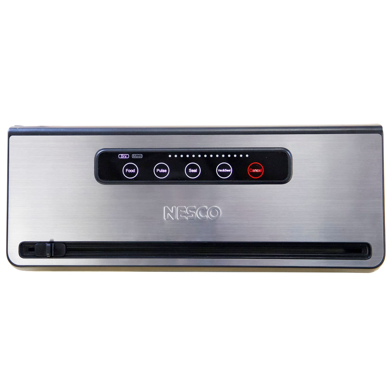 NESCO® Vacuum Sealer Machine, One-Touch Automatic Food Sealer With Digital Control Panel, Pulse Mode, Built-In Roll Storage, For Bulk Food Storage & Freezer Meals, VS-101S